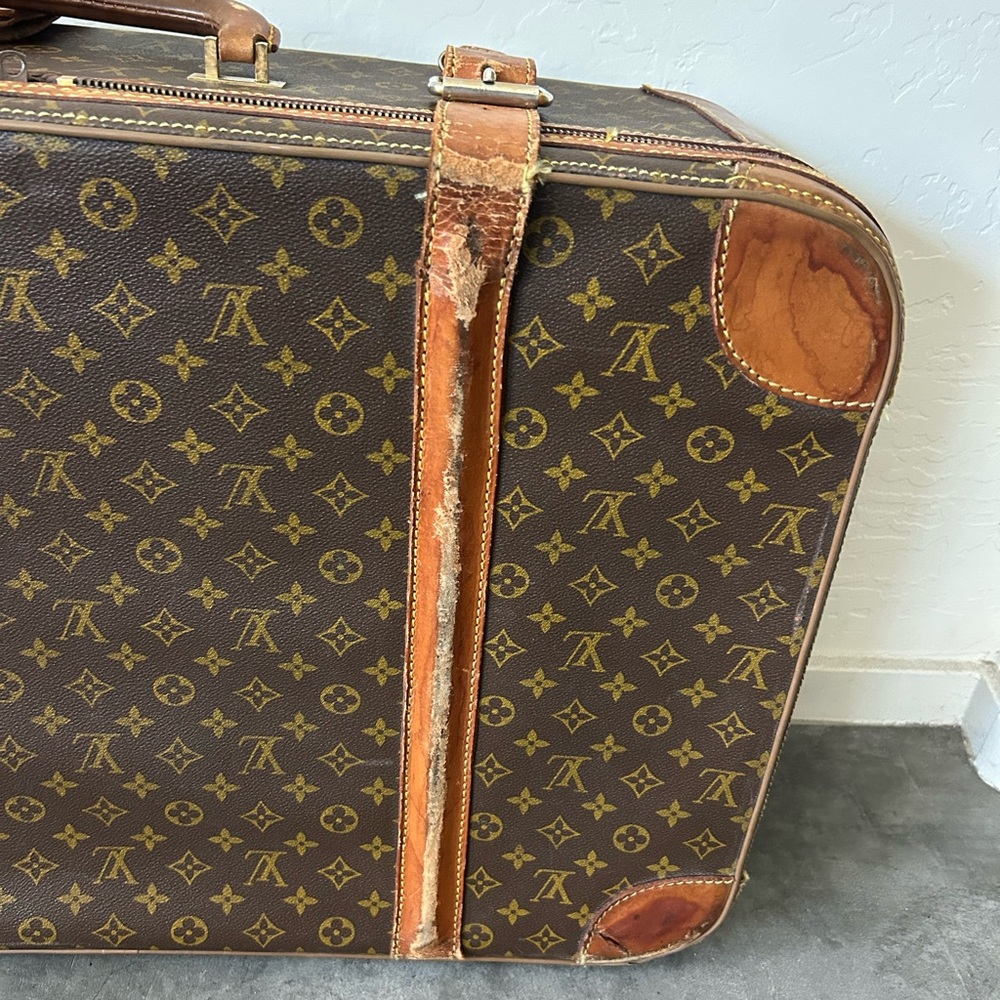 Louis Vuitton Vintage Monogram Suitcase Travel Bag Luggage Vachetta Leather - Picture 4 of 16